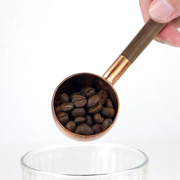 Kaffeböna Måttsked Koppar Trä Pulver 10G
