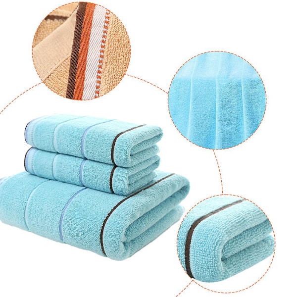 Mjuk Bomullsbadhandduksset 70x140cm, Högabsorberande, Lättvikt för Spa och Badrum Pink * Blue