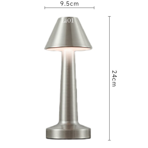 Retro barbordlampe skrivebords nattlys lading utendørs musikk restaurant bordlampe atmosfærelys C Silver