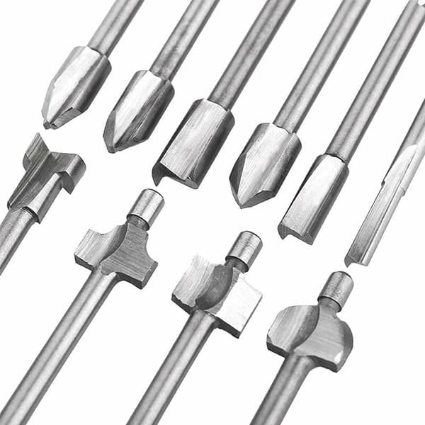 10 stk. 3 mm 1/8\" Mini Skaft HSS Tømrer Overfræserbits Træbearbejdning Fræseknive Til Dremel Foredom Roterende Værktøj