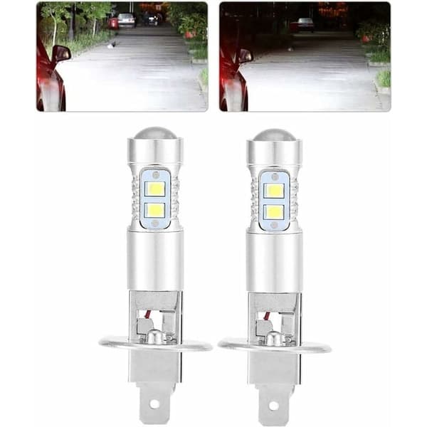 Frontlyspærer, 2x H1 6000K Super White 100W LED Frontlyspærer Kit Lav Beam