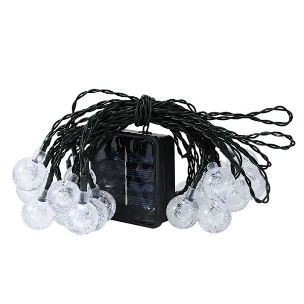 Solcellslinga 6,5 m 30 LED kristallbubbla vattendroppe utomhus dekorativt ljus trädgårdsbelysning as shown (1.8CM bubble ball) solar