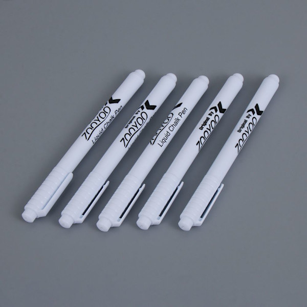 5 stk. Hvid flydende kridtpen Black Board Marker Raderbar 5stk