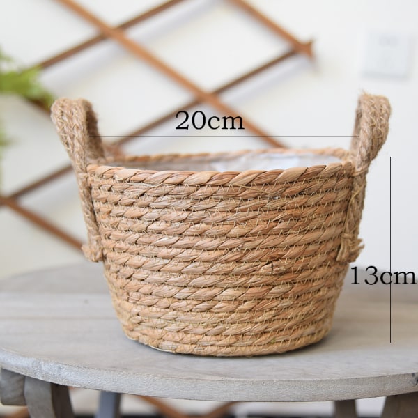 Halmplanta extra stor extra stor krukväxt blomkorg växtkorg vävd golv inomhus bonsai C Medium