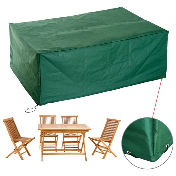 Vattentätt skydd för rektangulära trädgårdsmöbler 210L x 140B x 80H cm grön