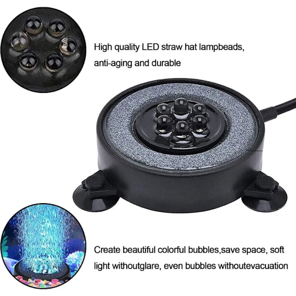 Akvarium Vulkan Dekorationskit, Flerfärgad med LED-ljus, Luftsten för Luftpump, Akvarietillbehör, Akvariedekoration