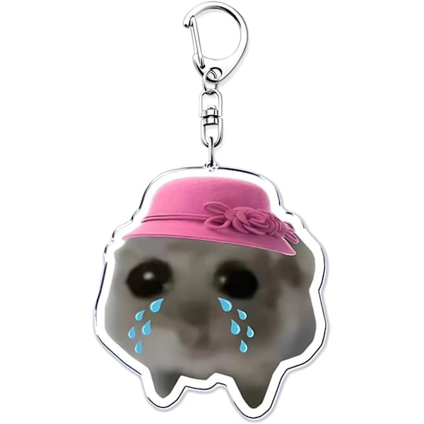 5-pak Nøglering med Sød Hamster Emoji, Søde Nøgleringe til Kvinder, Rygsæksvedhæng, Smykketilbehør, Sjove Kawaii Nøgleringe
