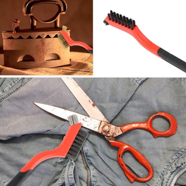 3 stk. stålbørstesett rustfritt stål messing karbon nylon skrubbebørster for sveiserengjøring slaggfjerning ruststøvfjerning 3 små
