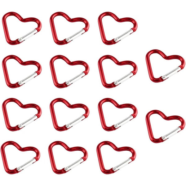 14 heart-shaped carabiners, mini carabiner, aluminum carabiner