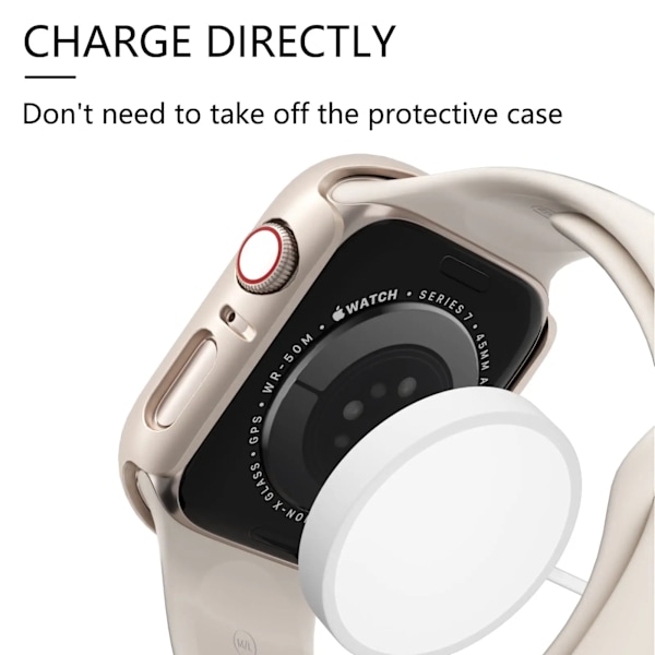 Kompatibel med Apple Watch Series 9/8/7/6/SE/5, 45 mm 41 mm 44 mm 40 mm 42 mm 38 mm, skærmbeskyttelse i glas, stjerneskær farve starlight 40mm series 654SE