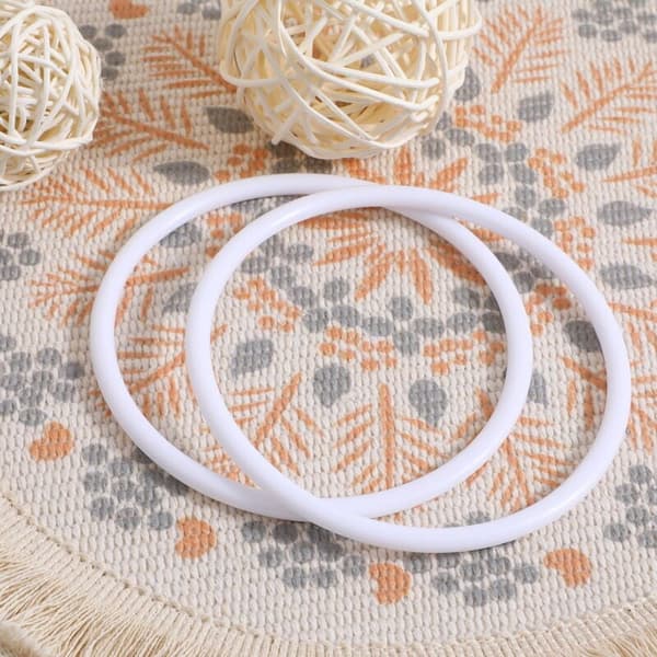 20 Hvide Plastik Drømmefanger Ringe til DIY, 11 cm