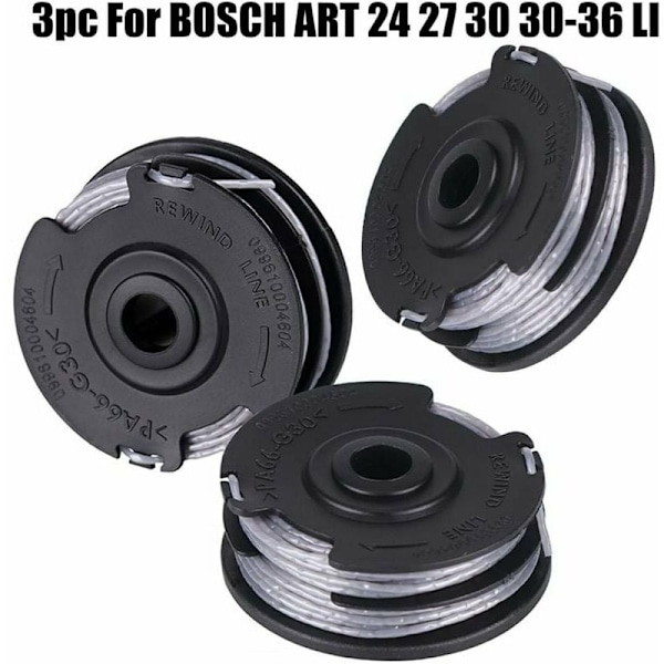 Sett med 3 spoler for Bosch børstekutter Art 24 27 30 30-36 Li 18 M 1,65 mm.