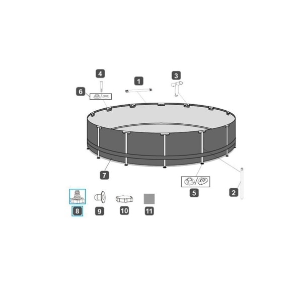 Bestway P6H1419 slangadapter 32mm pooltillbehörsanslutningsadapter