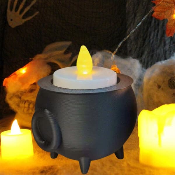 Tekanneformet telysholder for Halloween Spooky Witch Jar Candle B