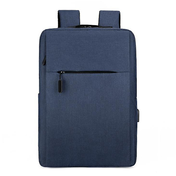 Matkailuun sopiva kannettava reppu, ohut, kestävä, USB-latausportti, vedenpitävä laukku, tummansininen navy