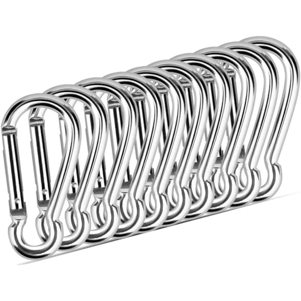 10 carabiners 8x80mm-Quick lock-Maximum load: 230kg