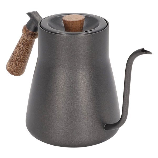 850 ml rostfritt stål kaffedropp vattenkokare tunn mun med trä