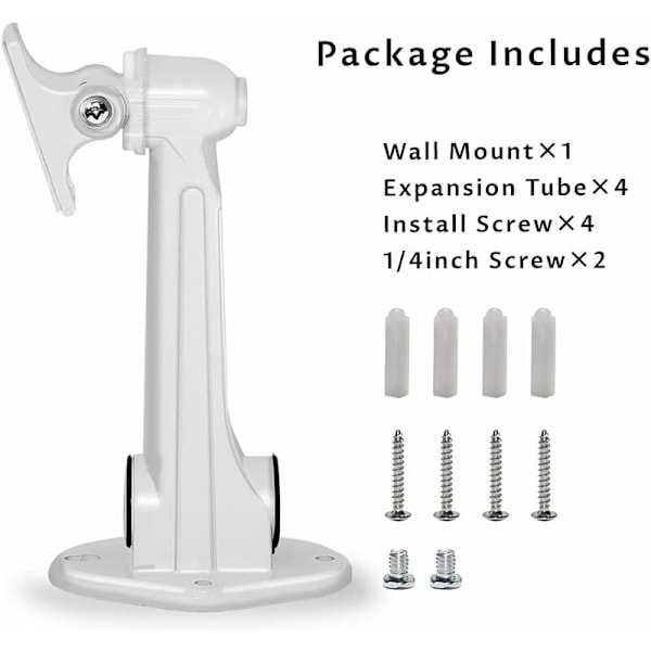 Mini Projektor Veggfeste, Last 3kg Lengde 16-20cm Aluminium Materiale, for CCTV/Kamera/Projektor/Webkamera - 360° Rotasjon (Hvit)