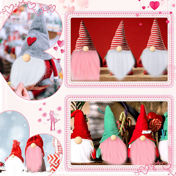 Rund träkula DIY handgjord dvärg dvärg prydnader ny produkt Pink + bright red