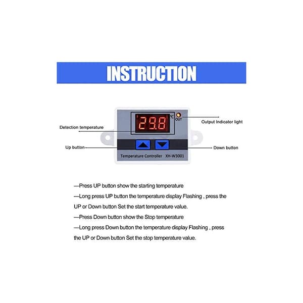 220V Digital Termostat Temperaturregulator Køling og Varmestyring