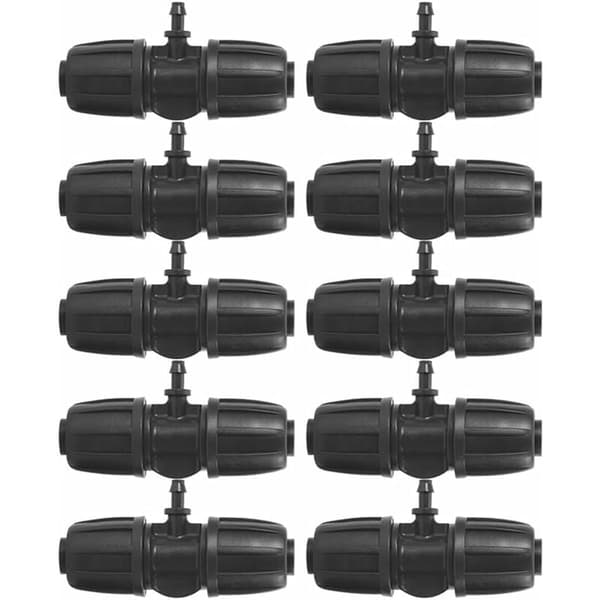16mm PE-slang hullingförsedda T-kopplingar för trädgårdsbevattning 10st set