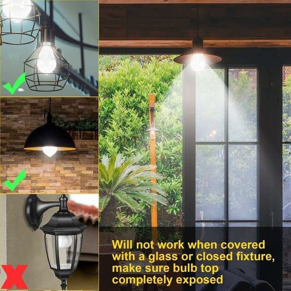 Rörelsesensor LED-lampa E27 12W varmvit 2-pack
