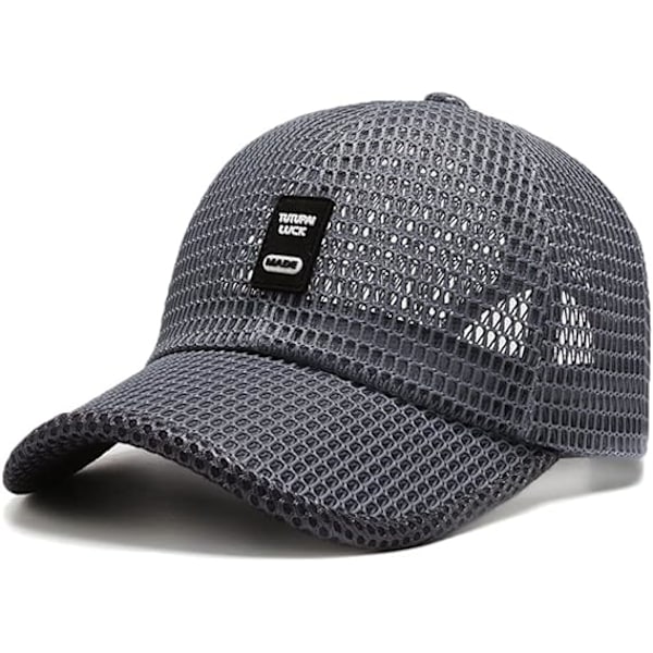 Kesäinen verkkopallolippis miehille ja naisille Trucker-verkkopallolippis Baseball-lippikset Ulkoilulajit Juoksulippis 2-Tummanharmaa 2-dark Gray