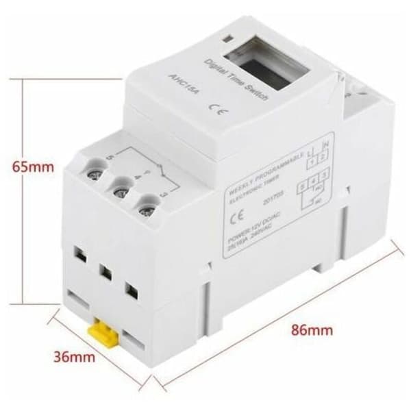 Digital Timerbryter 15A 220V LCD Ukentlig Elektrisk Tidsbryter med Timer