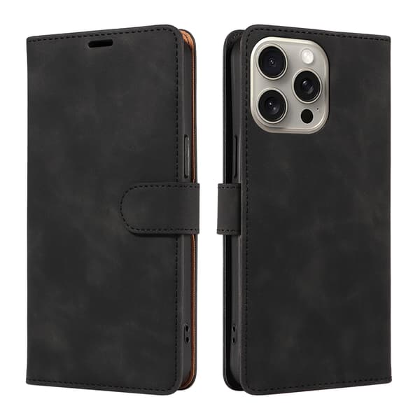 Mobiltelefon läderfodral anti-stöld borste för iPhone black iPhone 12 mini\uff085.4\uff09