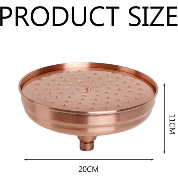 Kopparduschmunstycke 20 cm fast högtrycksregndusch med justerbar vinkel