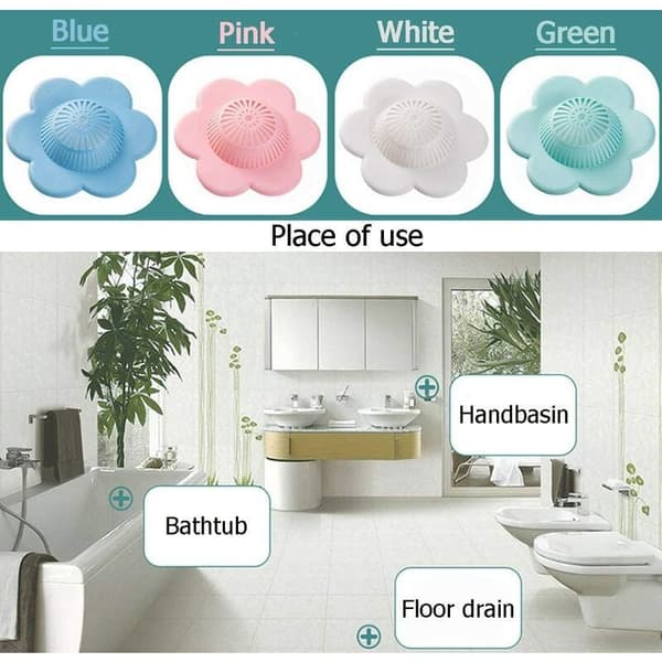 Blomformade diskbänkstillbehör för diskbänksavlopp, golvbrunn i badrum, 4-pack