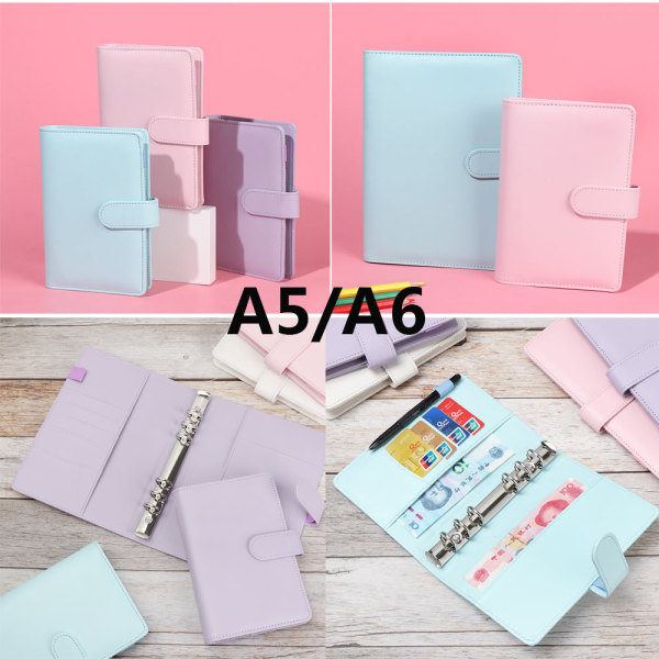 A6/A5 Anteckningsbok för mapp Anteckningsblock COVER A5 rosa A5 pink A5
