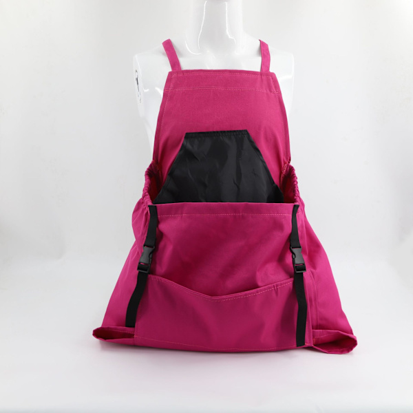 Ulkopoimintaan tarkoitettu suuri taskullinen esiliina, puutarhanhoitoesiliina, repputyökaluesiliina, poimintapussi rose Red