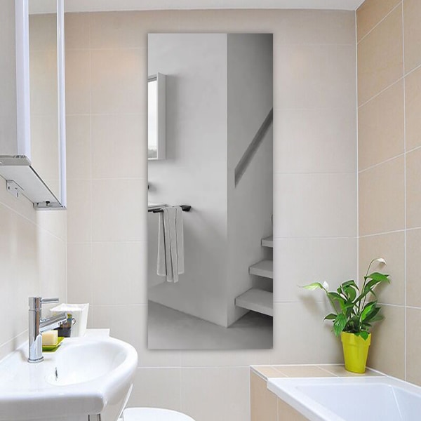 Selvklæbende spejl 40 x 122 cm Fleksibel selvklæbende spejl spejlplader - 0,3 mm tyk - Akryl spejlark Væg spejl klistermærker til køkken Badeværelse Stue