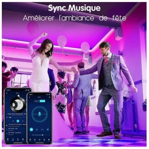 30m LED-strip, Bluetooth LED för sovrum, APP-fjärrstyrd LED-strip, LED för sovrum [Energiklass A+].