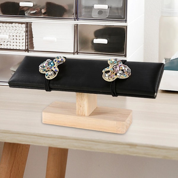1/2 Bärbar Klockdisplayställ Smyckestorn för Sovrum Svart 20 x 6 x 8cm