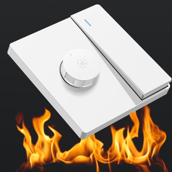 220V Universell Takfläkt Hastighetskontroll Väggknapp Dimmer Strömbrytare Steglös Växel Fläkthastighetsjustering(FQ) Svart Black 0.12