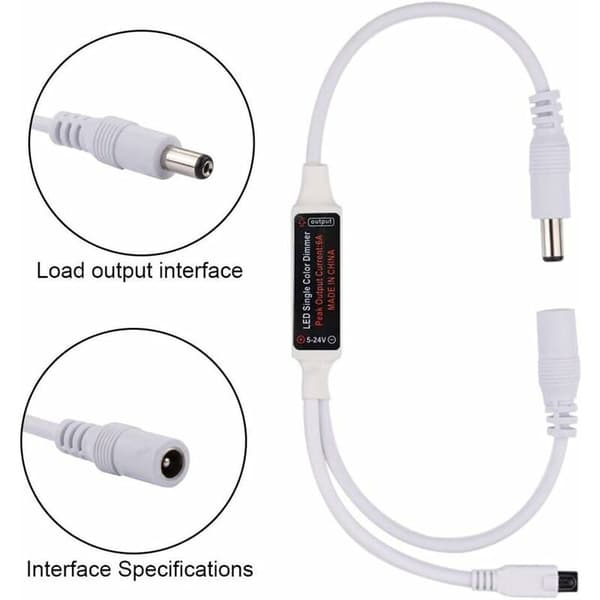 6-knapps IR-fjernkontroll for monokrome LED-striper, 5V/12V/24V 6A Mini-kontroller, trådløs