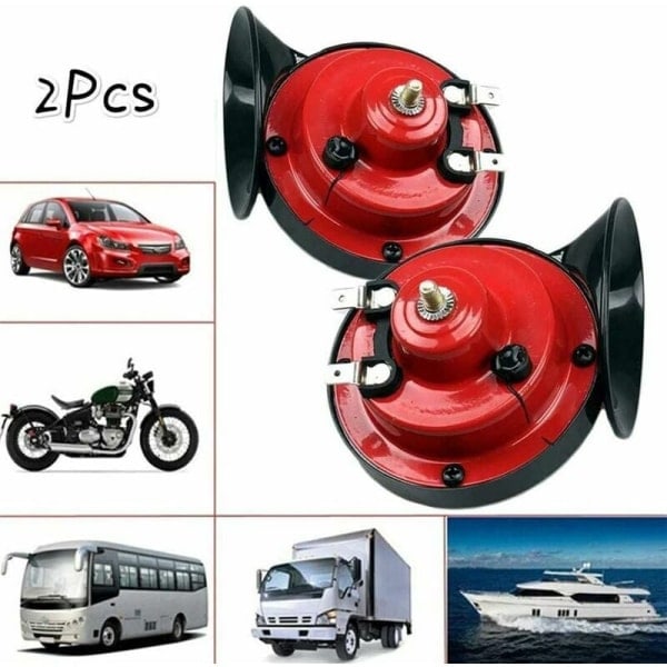 2 st 120 DB Tågsignal för lastbilar Högsta signal någonsin Vattentät Hög luft Snigelsignal 12v Dubbelsignal Furious Sound för bil Motorcykel