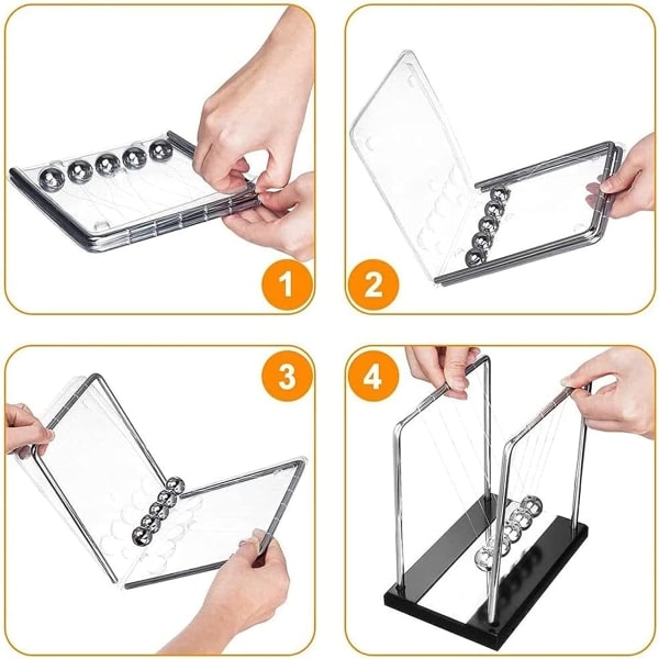 Newtons pendel, stor Newtons vugge 18 cm pendel Newtons kuler Newtons sving Vitenskapsspill Kontorpultdekorasjon