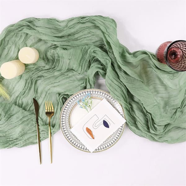 Boheme bordløber til rustikt bryllup farverig ny blå grå 90x180