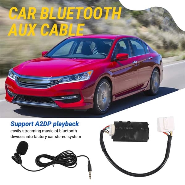 Bilradio Bluetooth Audio Adapter Aux Kabel Mikrofon Håndfri Passer til Accord