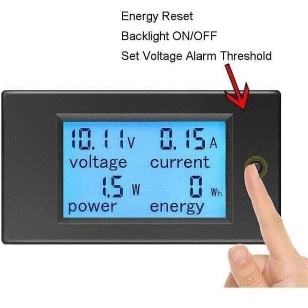 Voltmeter Ammeter 12V Testare Indikator Spänning Ström Effekt Energi Digital DC 6.5-100V 100A Volt Ampere Watt Multimeter LCD Display Panel,