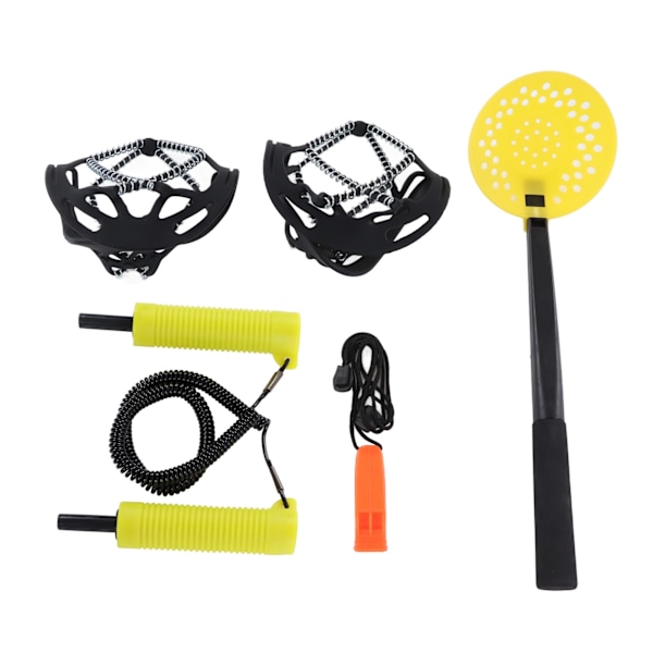 Retractable Ice Safety Picks Non Grip Crampons Spikes Shoe Grips with Whistle Stainless Steel Ice Picks Set for Ice Fishing
