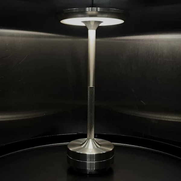 Sladdlös I-formad metallisk bordslampa med touchsensor, 3 färger dimbar laddningsbar skrivbordslampa Silver A-1pc