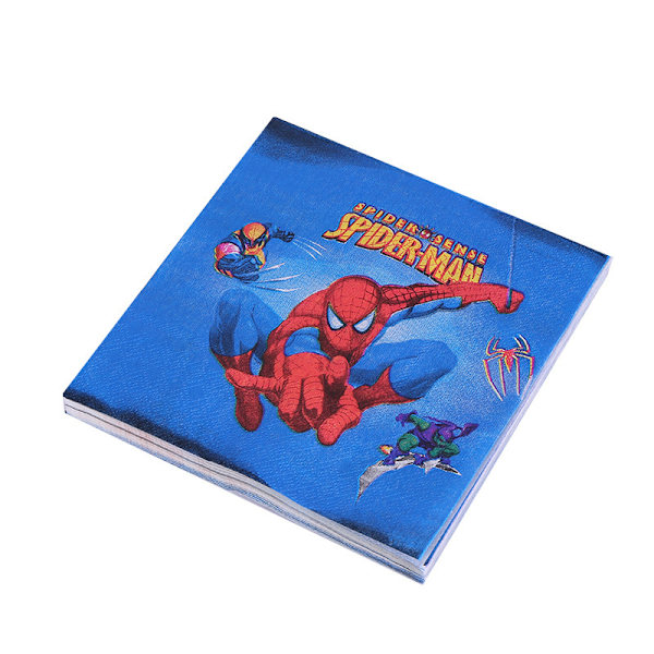Spider-Man tema bursdagsfest dekorasjonstilbehør gutter gave Spider-Man servietter 2 pakker med 20 Spider-Man napkins 2 packs of 20
