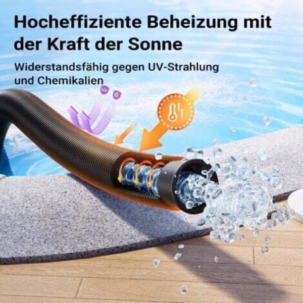 Flydende solslange til pool 1m 38mm Sort 190g/m Kompatibel med Teichtip