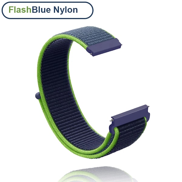 18 mm 20 mm 22 mm metallrem för Garmin Vivoactive 3 4 4s Band Watch Venu 2 2s SQ Forerunner 645 Armband Silikonögla Nylon handled Nylon FlashBl Nylon FlashBlue For Garmin Venu 2
