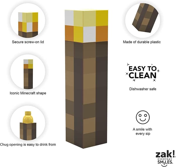 Minecraft Taskulamppu Vesipullo - Old School Gaming -vesipullo, 650 ml, BPA-vapaa