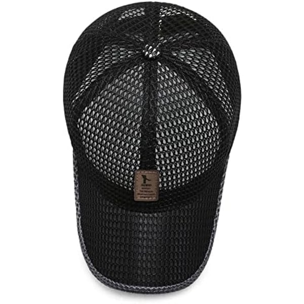 Sommer Mesh Baseball Cap for Menn Kvinner Trucker Mesh Hat Baseball Caps Utendørs Sports Løpehette 2-svart 2-black